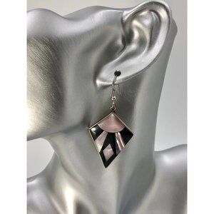 Sterling Silver, Black Onyx and Mother of Pearl Earrings
